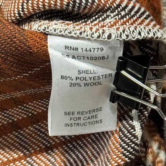 NWT ACOA Shacket Wool Flannel Oversize Y2K Boyfriend Western Button Plaid Small - Picture 4 of 6